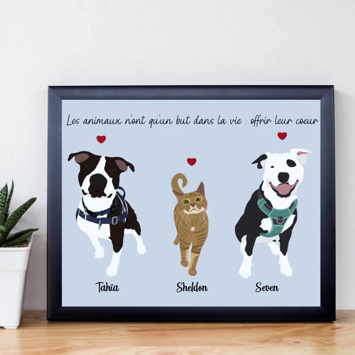 Illustration personnalisée minimaliste - Animaux (chiens & chats)