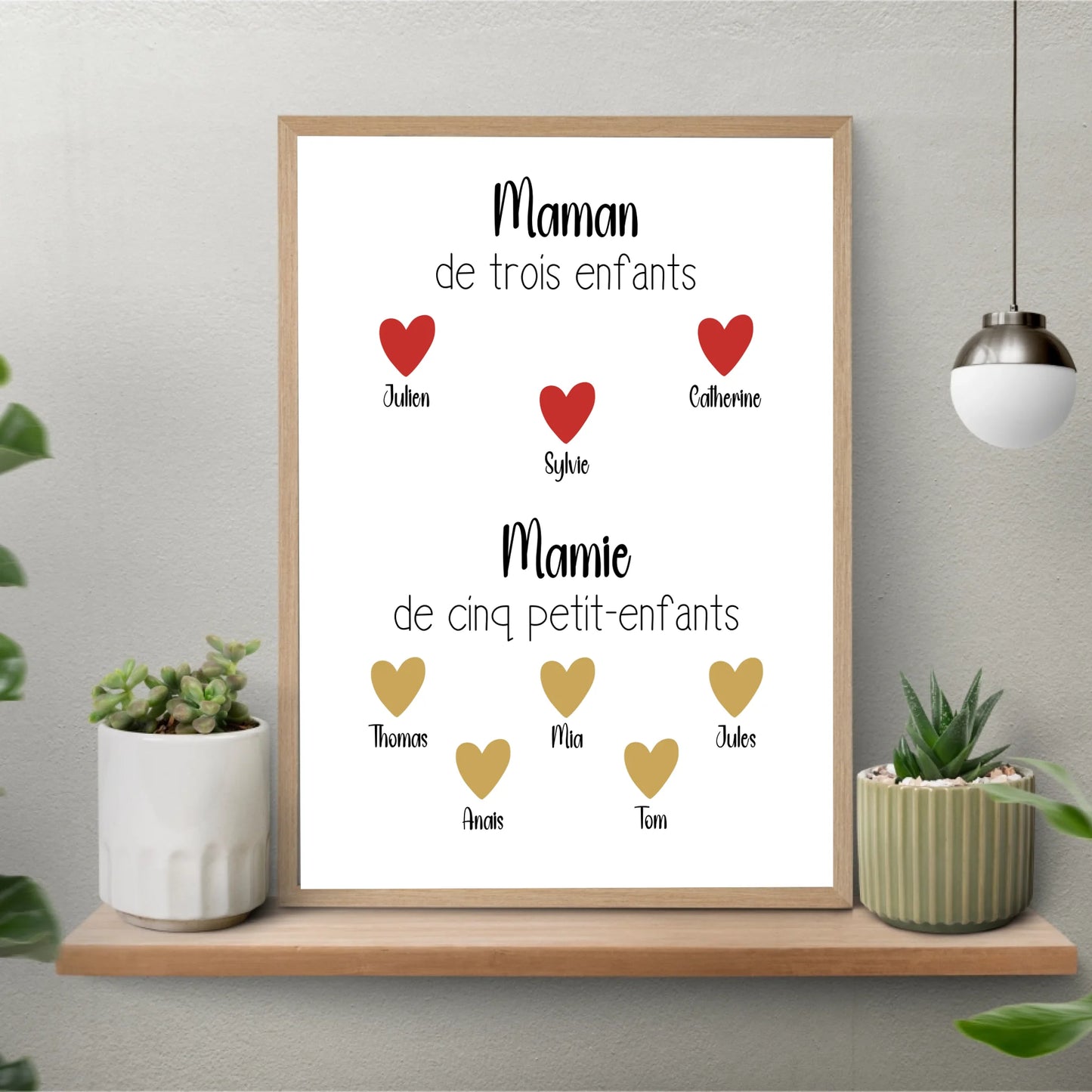 Affiche fête des grand-mères personnalisée - Maman & Mamie (sans date de naissance)