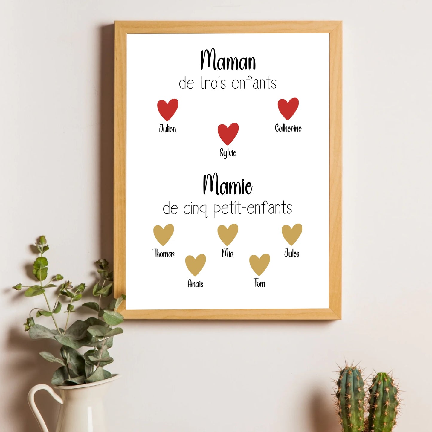 Affiche fête des grand-mères personnalisée - Maman & Mamie (sans date de naissance)