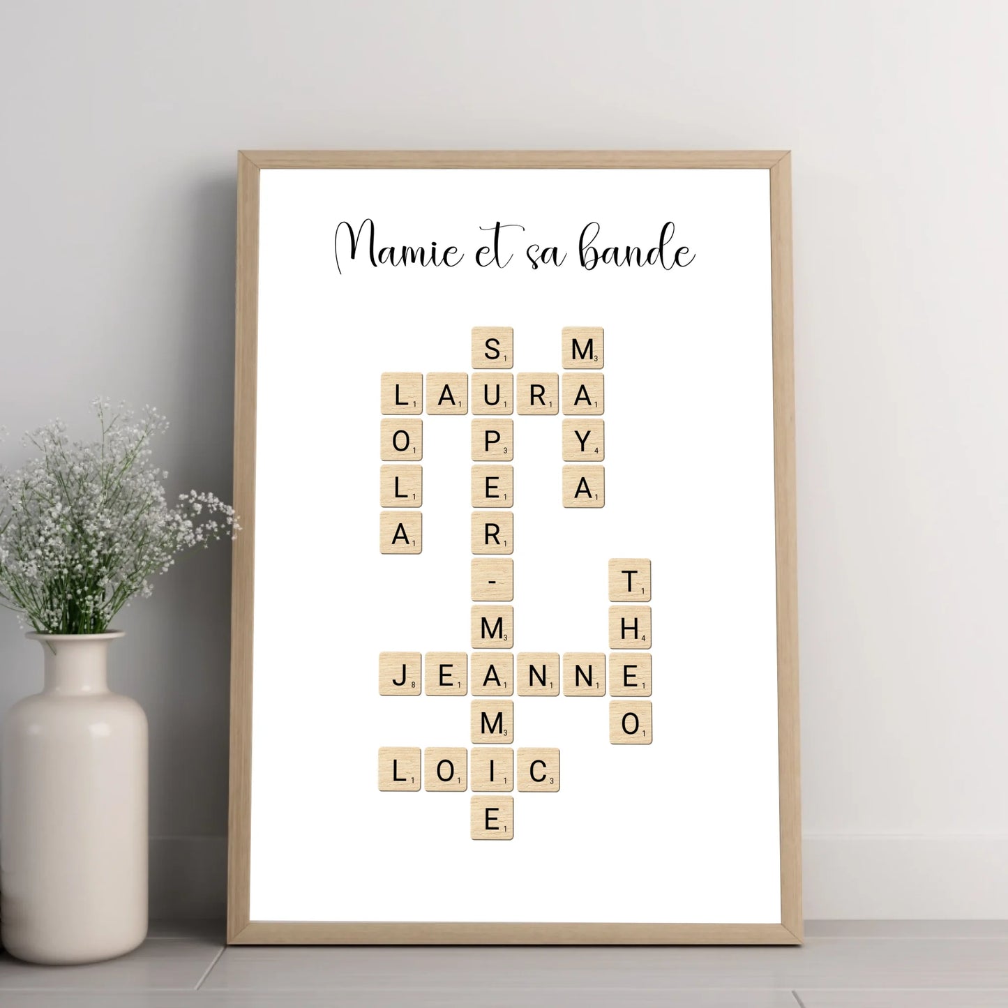 Affiche fête des grands-mères personnalisée - Scrabble
