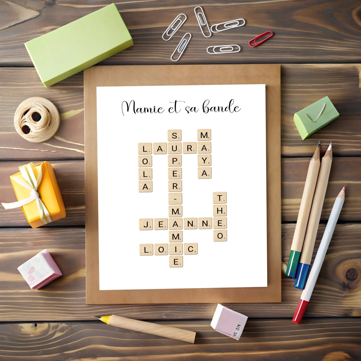Affiche fête des grands-mères personnalisée - Scrabble
