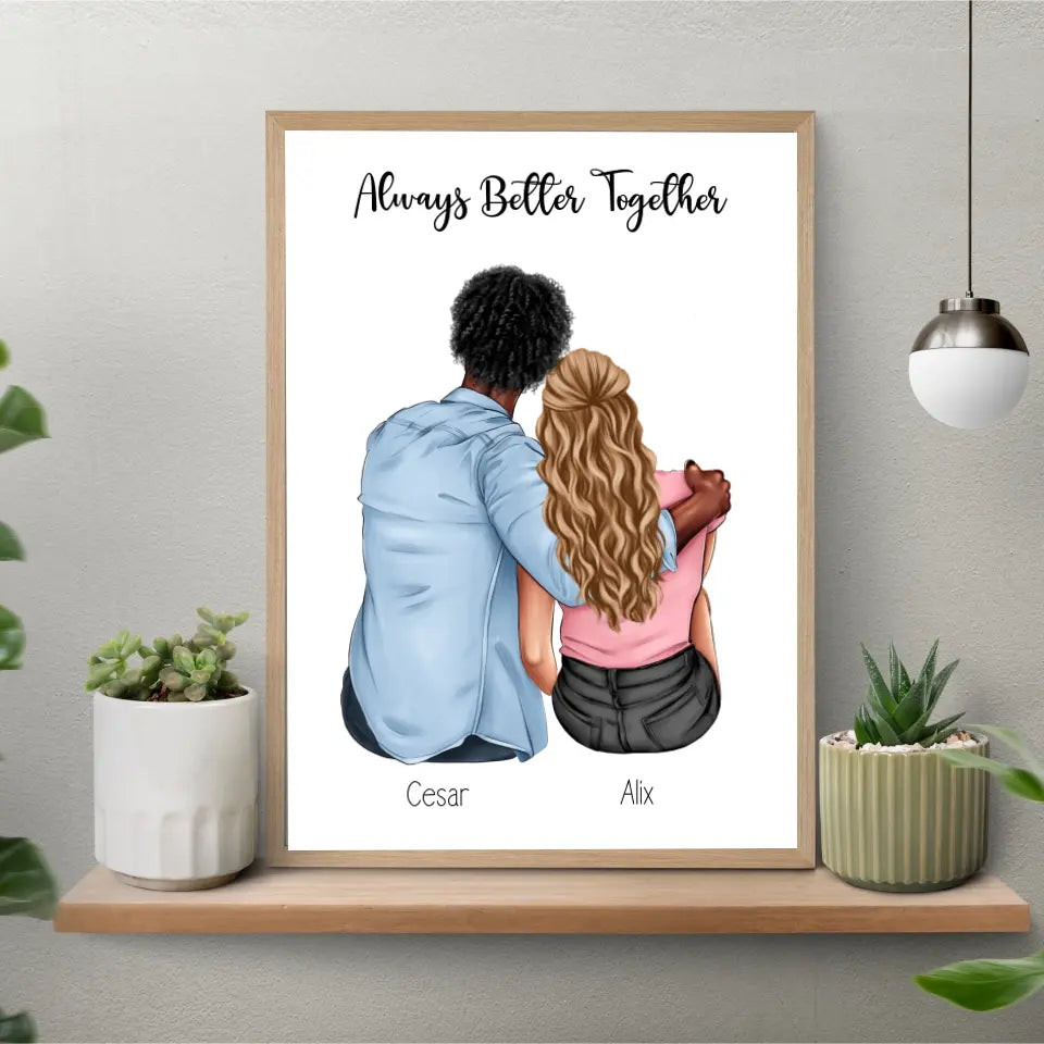 Affiche couple personnalisée - Always Better Together