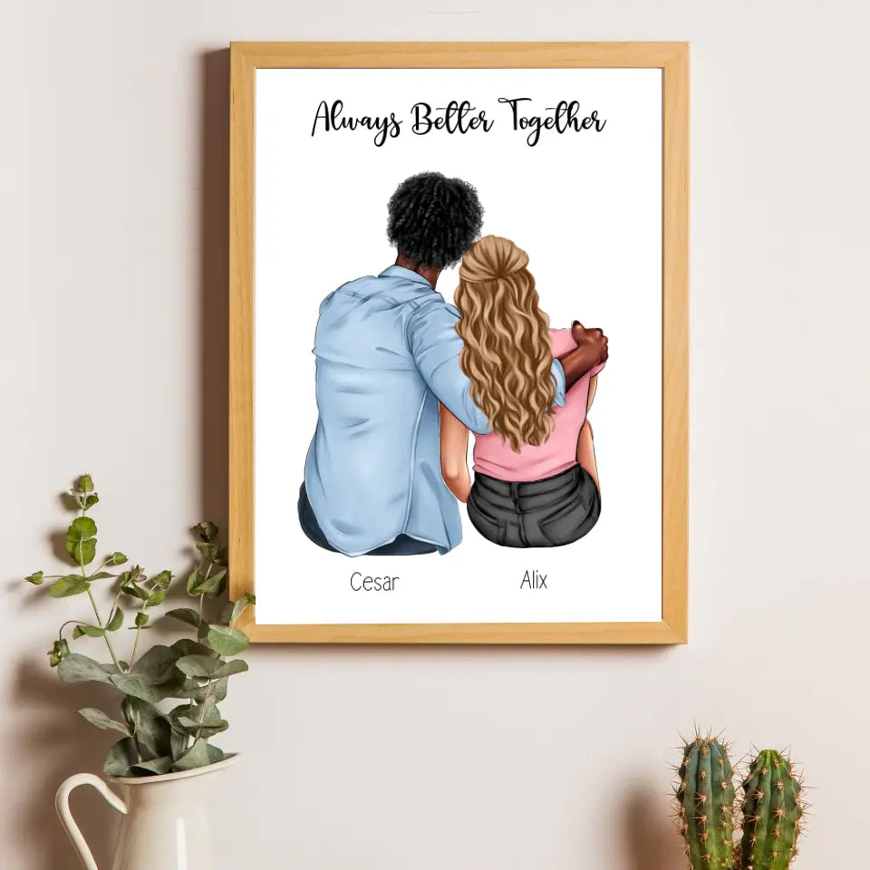 Affiche couple personnalisée - Always Better Together