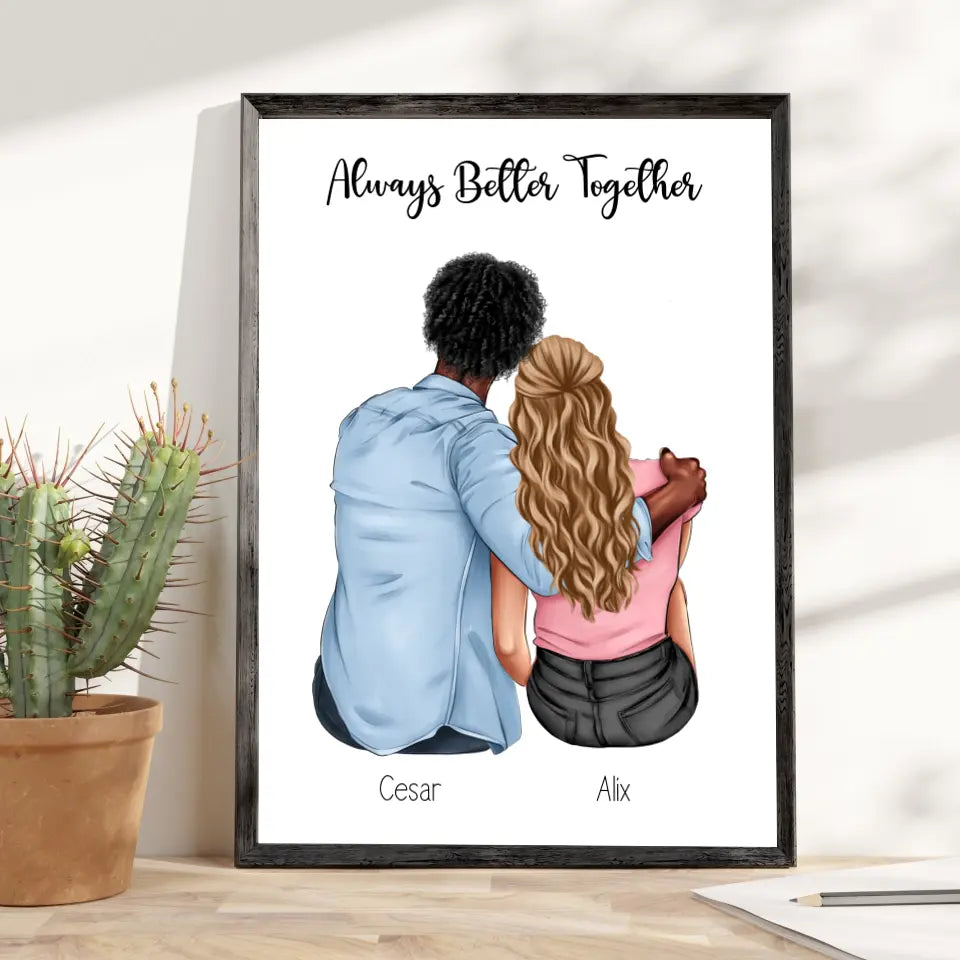 Affiche couple personnalisée - Always Better Together