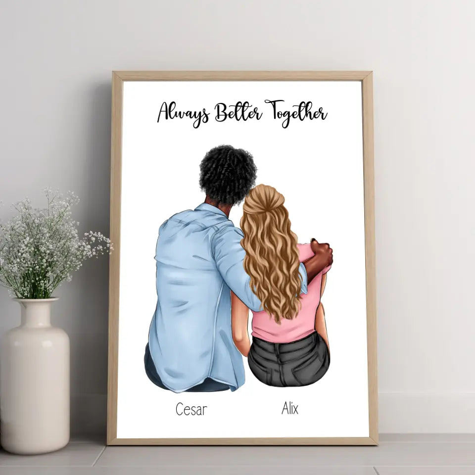 Affiche couple personnalisée - Always Better Together