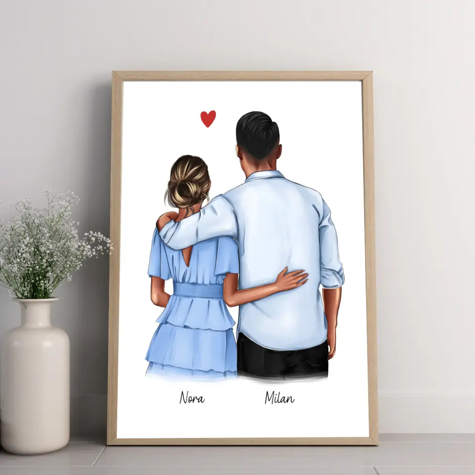 Affiche couple personnalisée - Amour