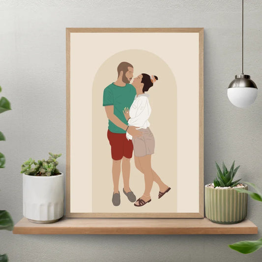 Illustration personnalisée Détaillée - Couple 2