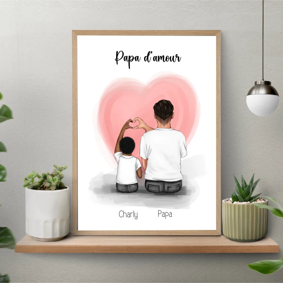 Affiche personnalisée fête des pères - Papa d'amour