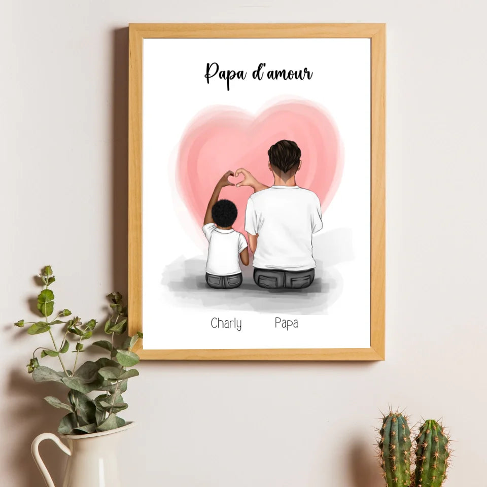 Affiche personnalisée fête des pères - Papa d'amour