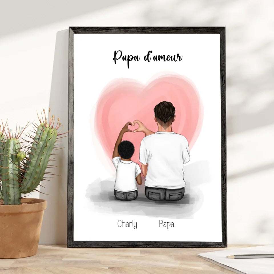 Affiche personnalisée fête des pères - Papa d'amour