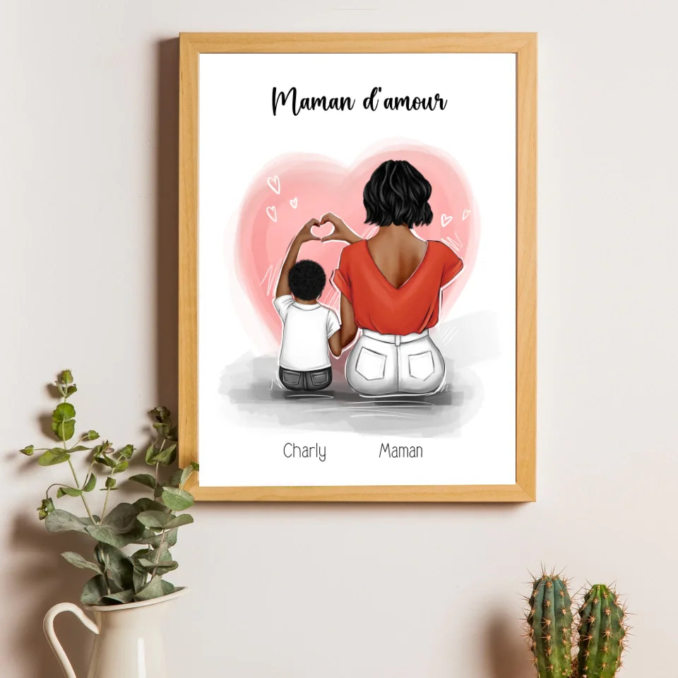 Affiche fête des mères personnalisée - Maman d'amour