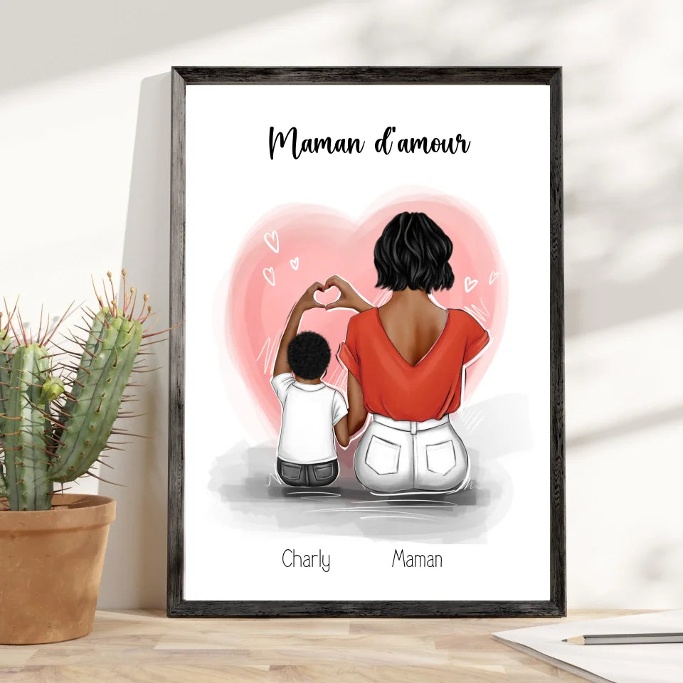 Affiche fête des mères personnalisée - Maman d'amour