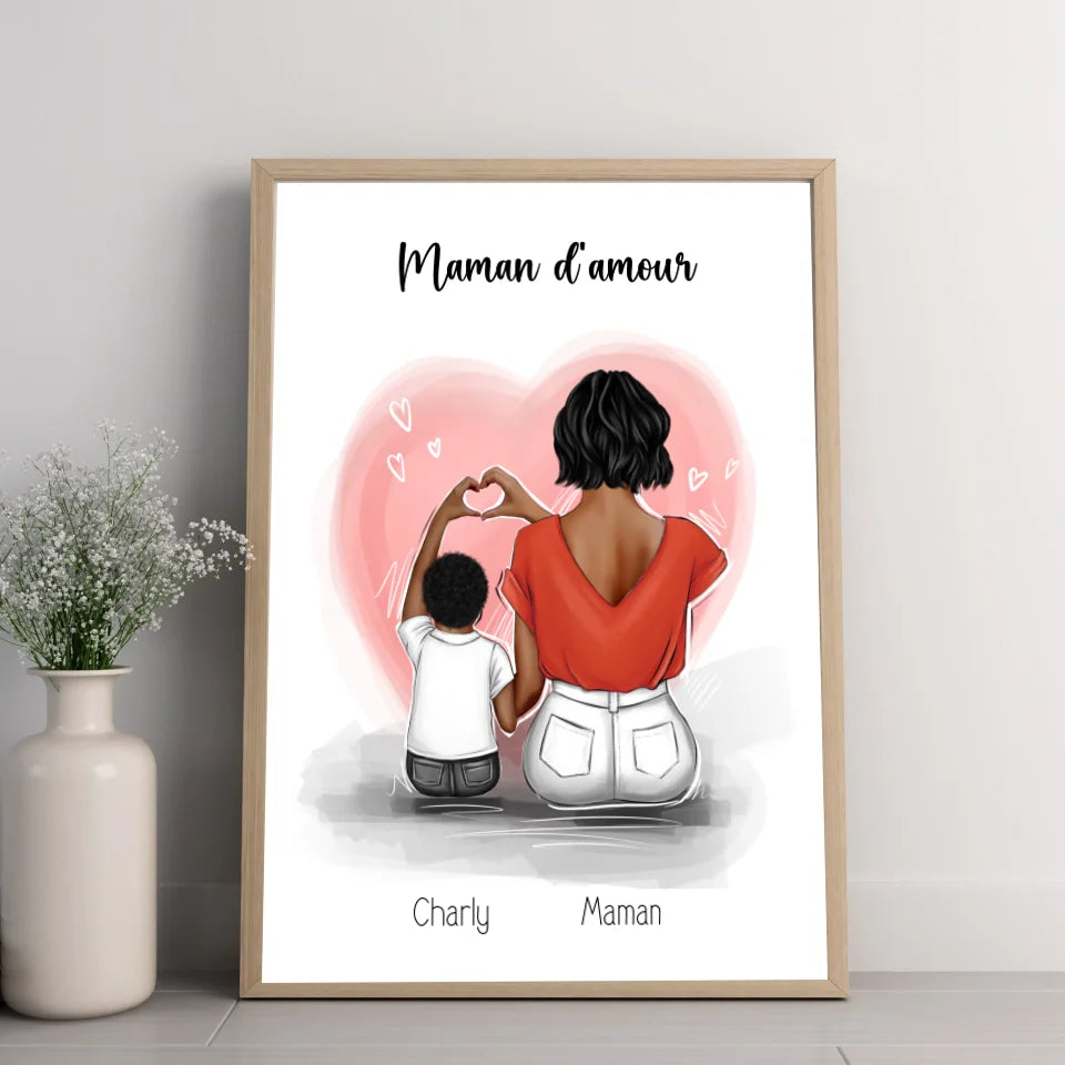 Affiche fête des mères personnalisée - Maman d'amour