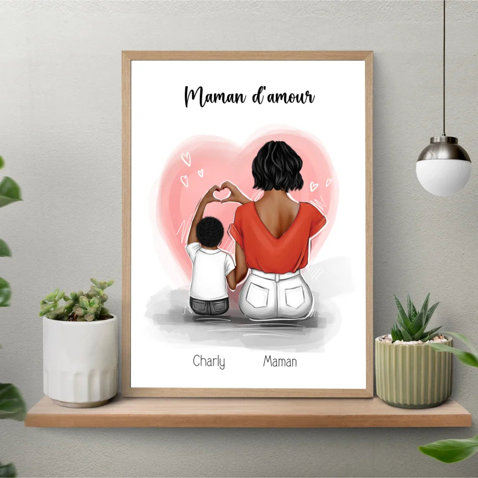 Affiche fête des mères personnalisée - Maman d'amour