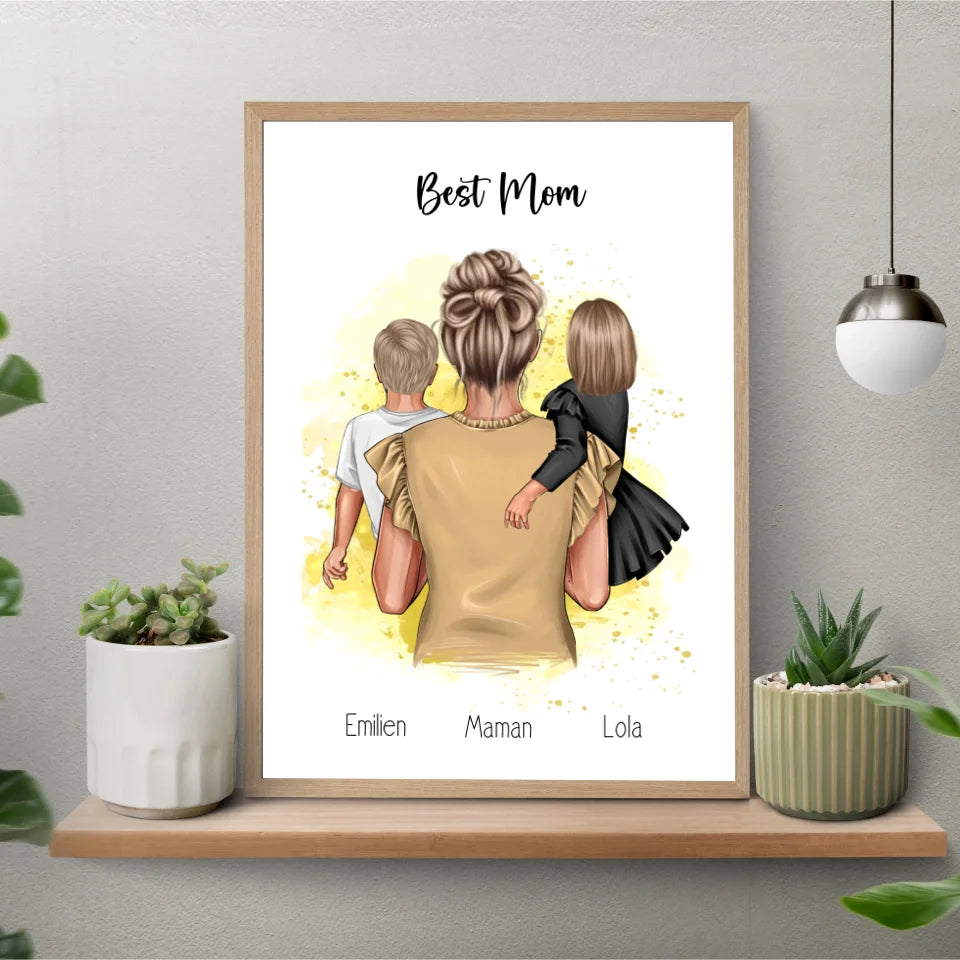 Affiche fête des mères personnalisée - Best mom