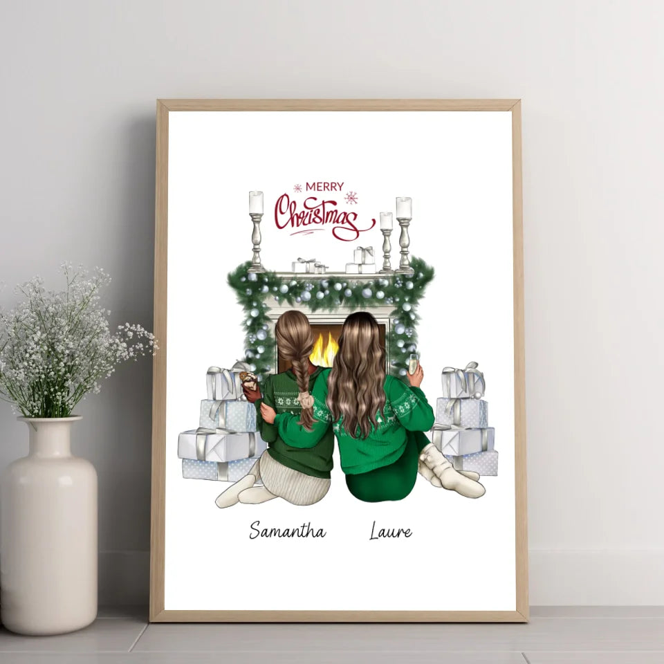 Affiche amitié personnalisée - Merry Christmas (décor)