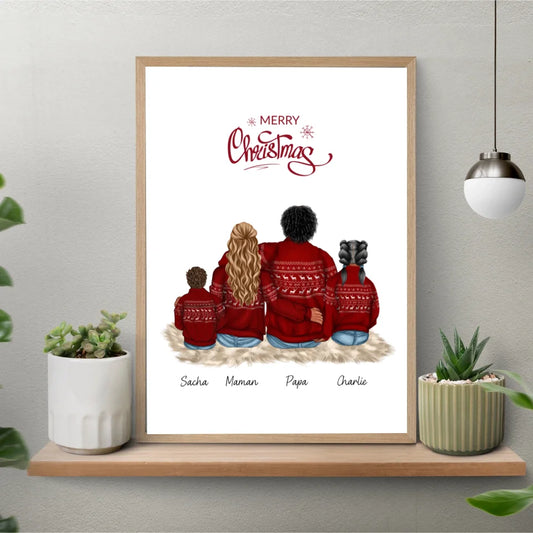 Affiche famille personnalisée - Joyeux Noël