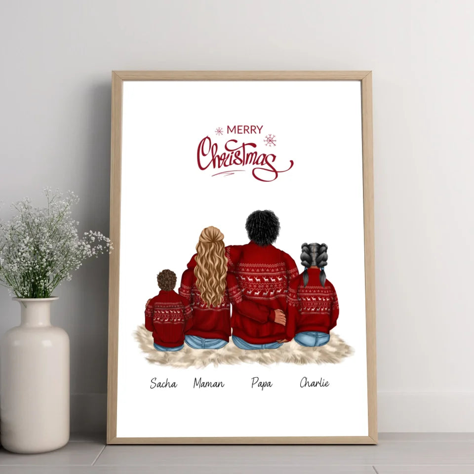 Affiche famille personnalisée - Joyeux Noël