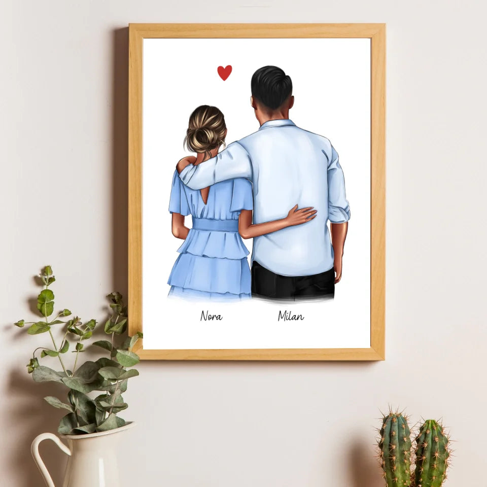 Affiche couple personnalisée - Amour