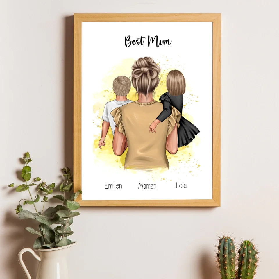 Affiche fête des mères personnalisée - Best mom