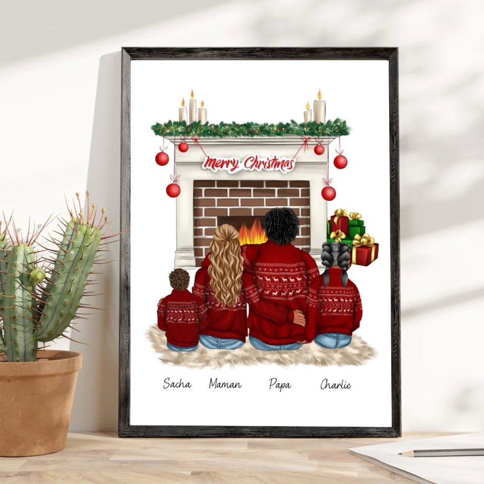 Affiche famille personnalisé - Merry Christmas (décor)