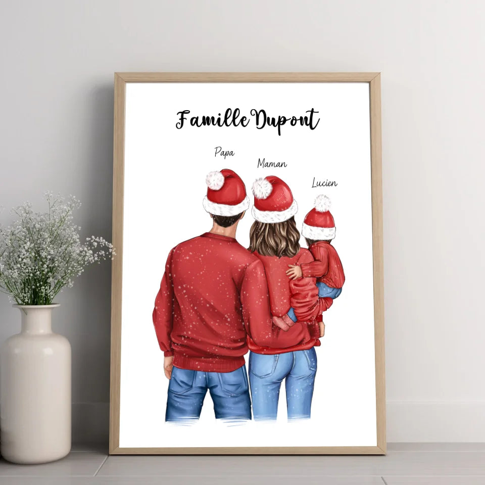 Affiche famille personnalisée - We are family (édition Noël)