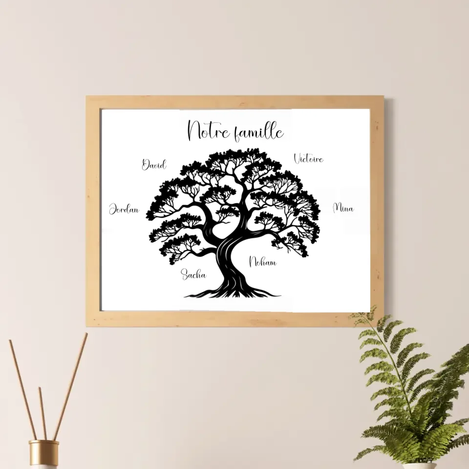 Affiche famille personnalisée - Arbre de vie (2 à 8 personnes)